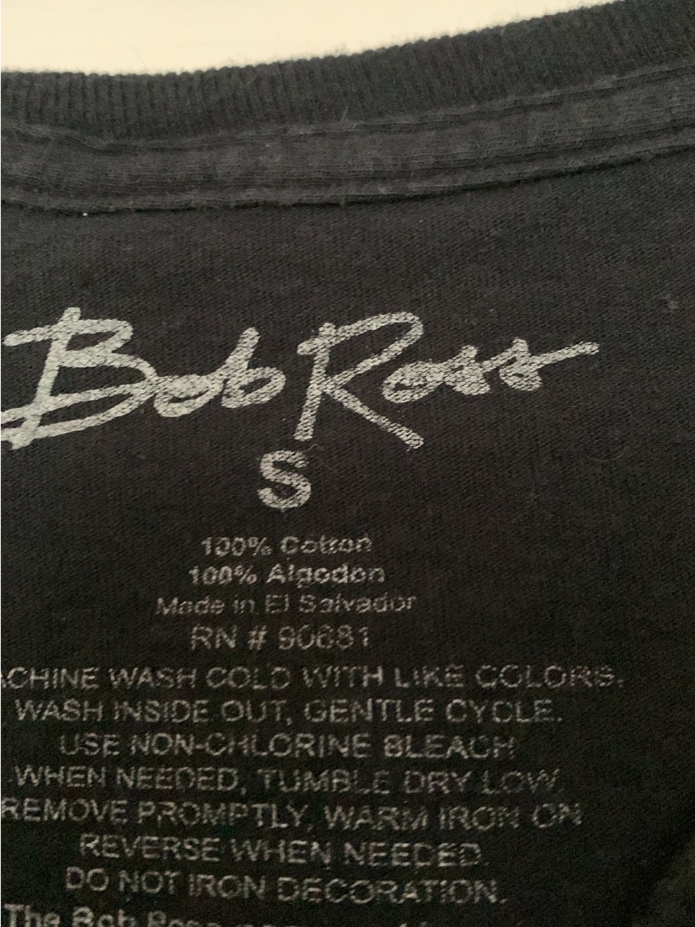 Black Graphic Men’s T-Shirt with Bob Ross - Picture 2 of 2